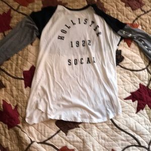 Hollister size small black white and grey long sleeve shirt